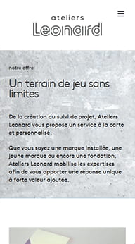 Ateliers Léonard - Page agence mobile