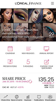 L'Oréal Finance Application mobile IOS/Android Mobile